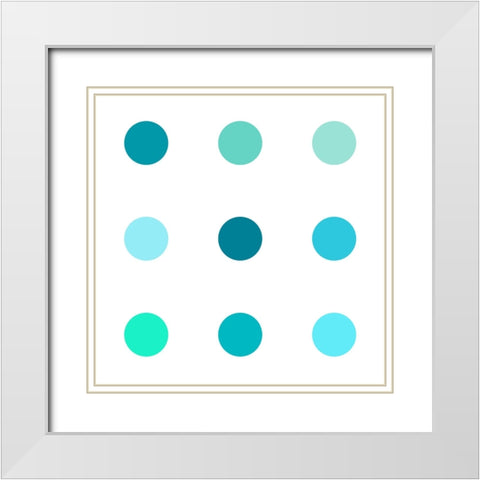 Circle Three Blue Green White Modern Wood Framed Art Print with Double Matting by Langdon, Karl