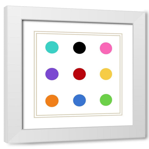 Circle Three Multicolor White Modern Wood Framed Art Print with Double Matting by Langdon, Karl