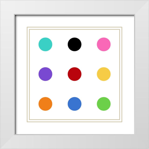 Circle Three Multicolor White Modern Wood Framed Art Print with Double Matting by Langdon, Karl