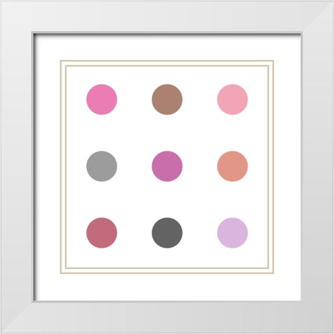 Circle Three Pink White Modern Wood Framed Art Print with Double Matting by Langdon, Karl