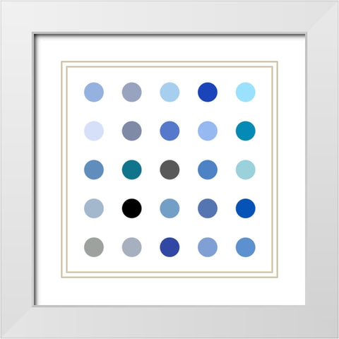 Circle Five Blue White Modern Wood Framed Art Print with Double Matting by Langdon, Karl
