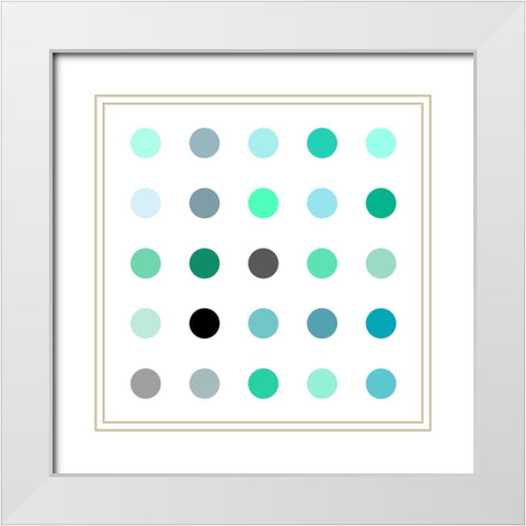 Circle Five Green White Modern Wood Framed Art Print with Double Matting by Langdon, Karl