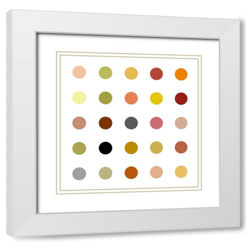 Circle Five Earth Tones White Modern Wood Framed Art Print with Double Matting by Langdon, Karl