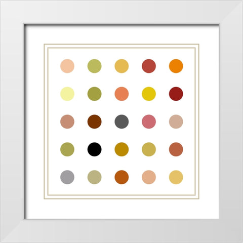 Circle Five Earth Tones White Modern Wood Framed Art Print with Double Matting by Langdon, Karl
