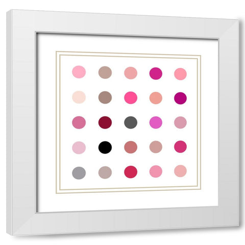 Circle Five Pink Blush White Modern Wood Framed Art Print with Double Matting by Langdon, Karl