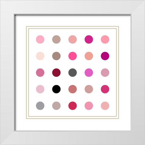 Circle Five Pink Blush White Modern Wood Framed Art Print with Double Matting by Langdon, Karl