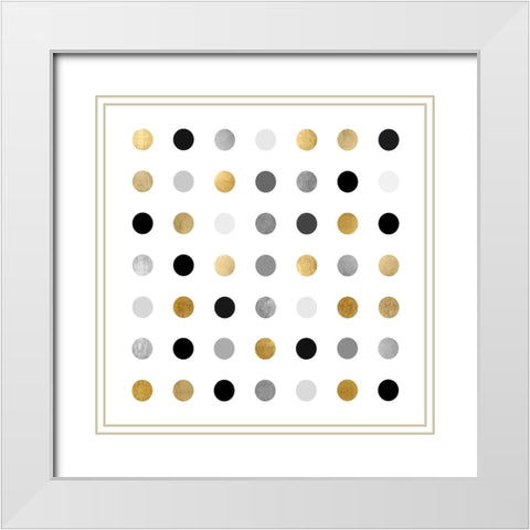 Circle Seven Gold Silver White Modern Wood Framed Art Print with Double Matting by Langdon, Karl