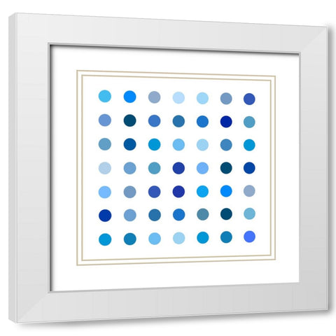 Circle Seven Blue White Modern Wood Framed Art Print with Double Matting by Langdon, Karl