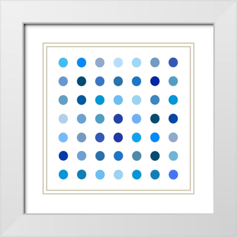 Circle Seven Blue White Modern Wood Framed Art Print with Double Matting by Langdon, Karl