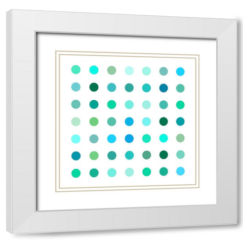 Circle Seven Green White Modern Wood Framed Art Print with Double Matting by Langdon, Karl