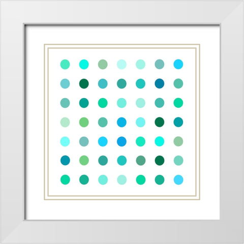Circle Seven Green White Modern Wood Framed Art Print with Double Matting by Langdon, Karl