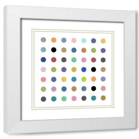 Circle Seven Multicolor White Modern Wood Framed Art Print with Double Matting by Langdon, Karl