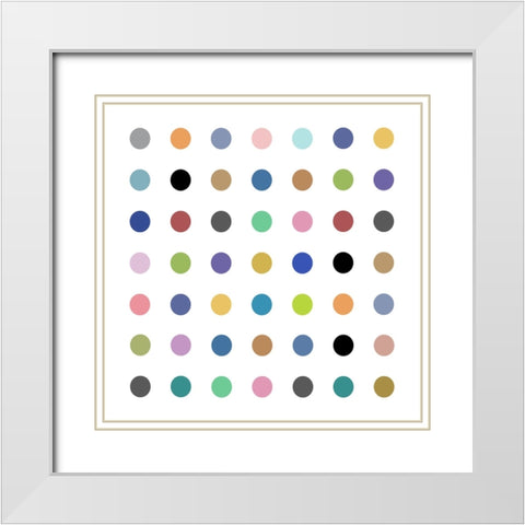Circle Seven Multicolor White Modern Wood Framed Art Print with Double Matting by Langdon, Karl