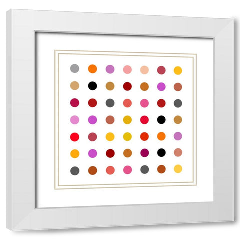Circle Seven Red Mix White Modern Wood Framed Art Print with Double Matting by Langdon, Karl