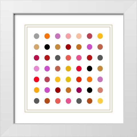 Circle Seven Red Mix White Modern Wood Framed Art Print with Double Matting by Langdon, Karl