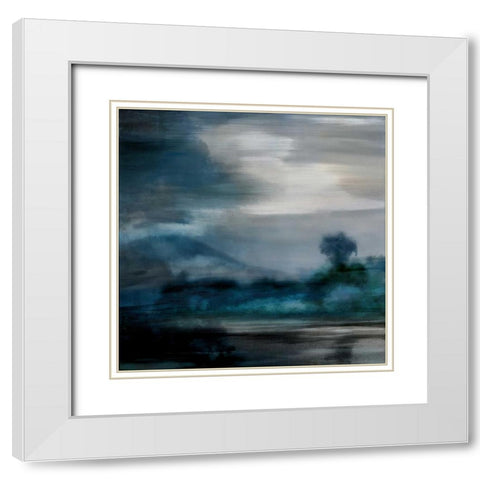 Cerulean Dawn I White Modern Wood Framed Art Print with Double Matting by Corbin, Kelly