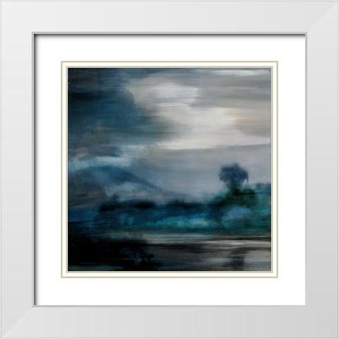 Cerulean Dawn I White Modern Wood Framed Art Print with Double Matting by Corbin, Kelly