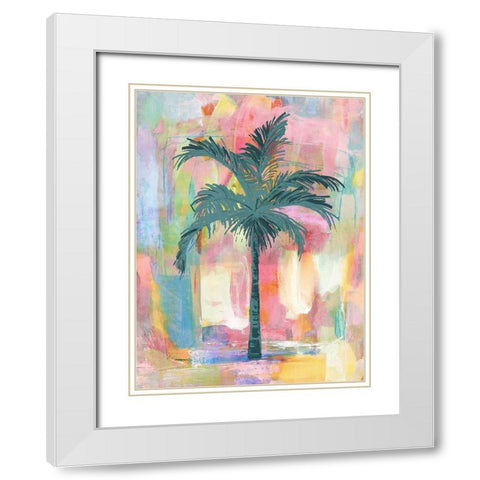 Abstract Green Palm White Modern Wood Framed Art Print with Double Matting by Blake, Madeline