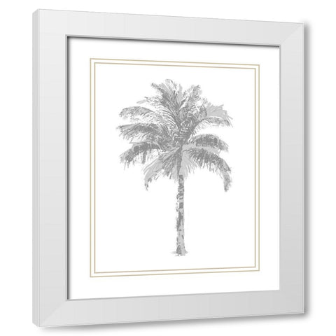 Palm Gray II White Modern Wood Framed Art Print with Double Matting by Blake, Madeline