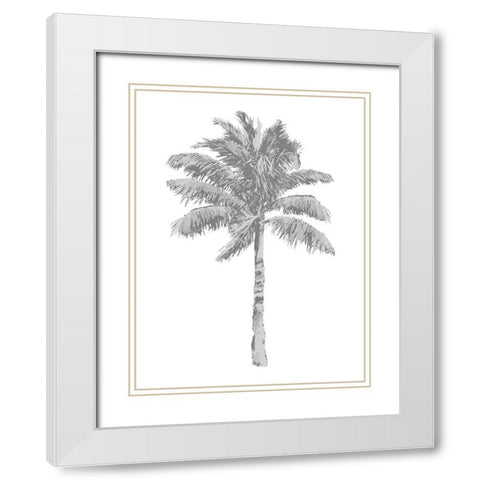Palm Gray I White Modern Wood Framed Art Print with Double Matting by Blake, Madeline