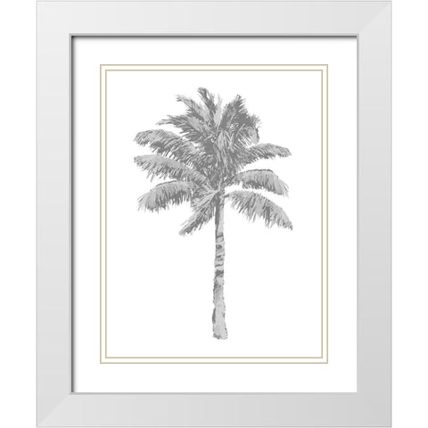Palm Gray I White Modern Wood Framed Art Print with Double Matting by Blake, Madeline