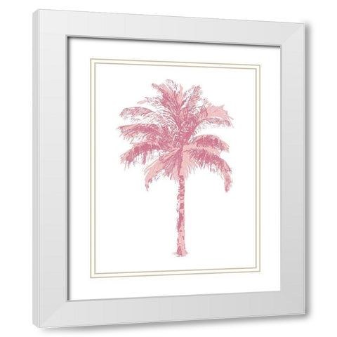 Palm Pink II White Modern Wood Framed Art Print with Double Matting by Blake, Madeline