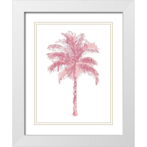 Palm Pink II White Modern Wood Framed Art Print with Double Matting by Blake, Madeline
