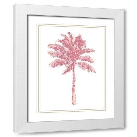 Palm Pink I White Modern Wood Framed Art Print with Double Matting by Blake, Madeline