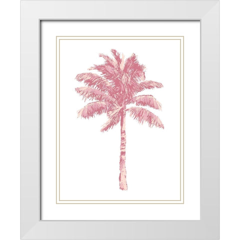Palm Pink I White Modern Wood Framed Art Print with Double Matting by Blake, Madeline