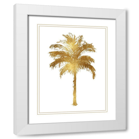 Palm Gold II White Modern Wood Framed Art Print with Double Matting by Blake, Madeline