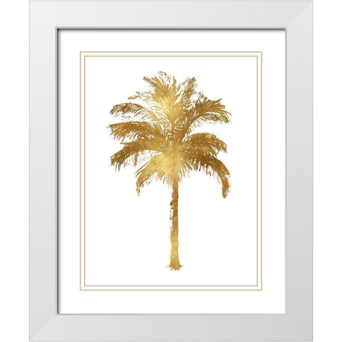 Palm Gold II White Modern Wood Framed Art Print with Double Matting by Blake, Madeline