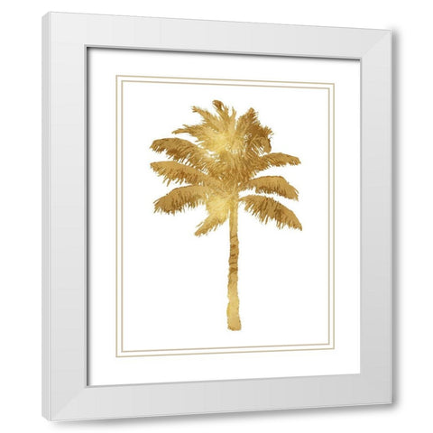 Palm Gold I White Modern Wood Framed Art Print with Double Matting by Blake, Madeline