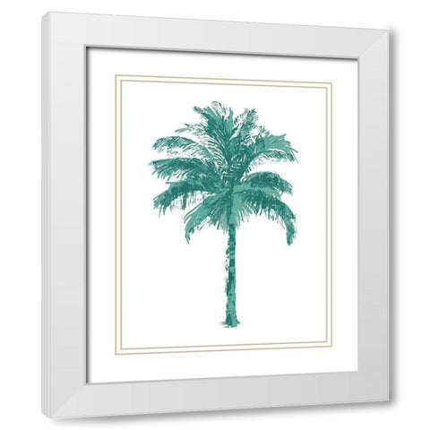Palm Green II White Modern Wood Framed Art Print with Double Matting by Blake, Madeline
