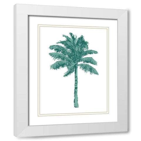 Palm Green I White Modern Wood Framed Art Print with Double Matting by Blake, Madeline
