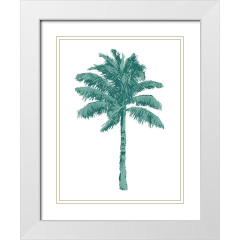 Palm Green I White Modern Wood Framed Art Print with Double Matting by Blake, Madeline