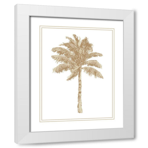 Palm Natural I White Modern Wood Framed Art Print with Double Matting by Blake, Madeline
