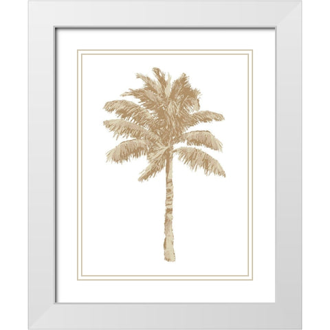 Palm Natural I White Modern Wood Framed Art Print with Double Matting by Blake, Madeline