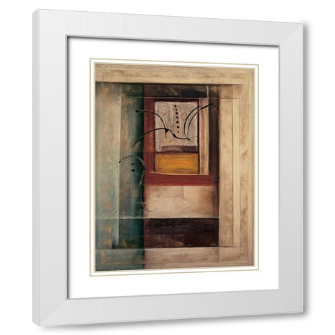 Morgan II White Modern Wood Framed Art Print with Double Matting by Roberts, Kati