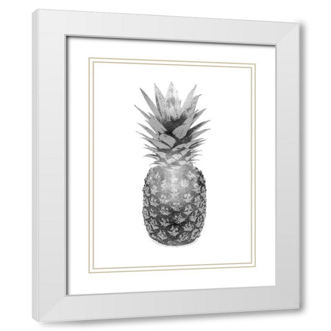 Pineapple Gray II White Modern Wood Framed Art Print with Double Matting by Bennett, Kate