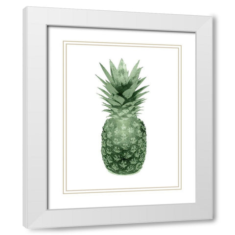 Pineapple Green II White Modern Wood Framed Art Print with Double Matting by Bennett, Kate