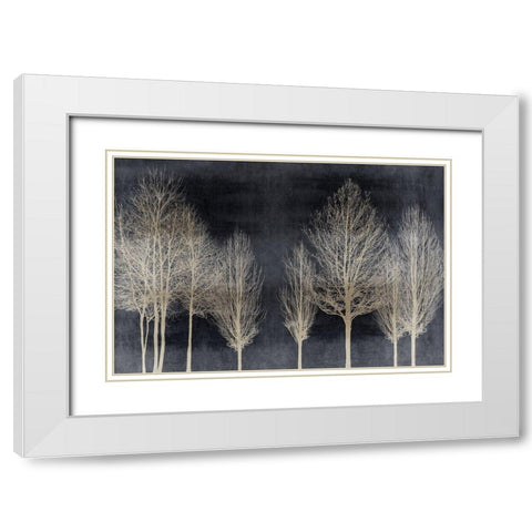 Trees on Dark Gray White Modern Wood Framed Art Print with Double Matting by Bennett, Kate