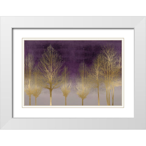 Gold Forest on Purple White Modern Wood Framed Art Print with Double Matting by Bennett, Kate