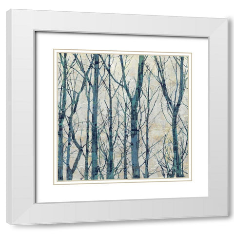 Through The Trees - Blue I White Modern Wood Framed Art Print with Double Matting by Webster, Kyle