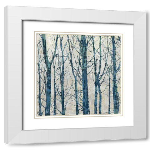 Through The Trees - Blue II White Modern Wood Framed Art Print with Double Matting by Webster, Kyle