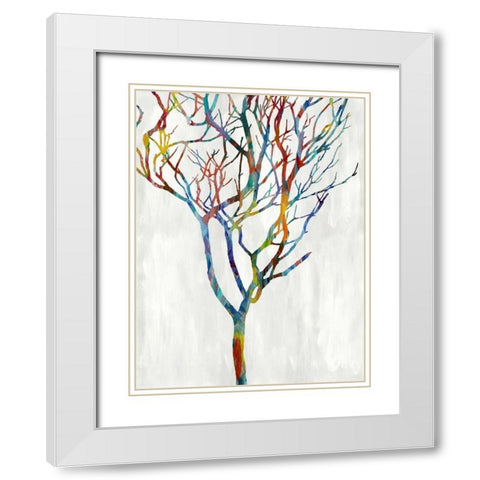 Branches I White Modern Wood Framed Art Print with Double Matting by Webster, Kyle