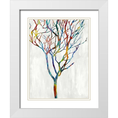 Branches I White Modern Wood Framed Art Print with Double Matting by Webster, Kyle