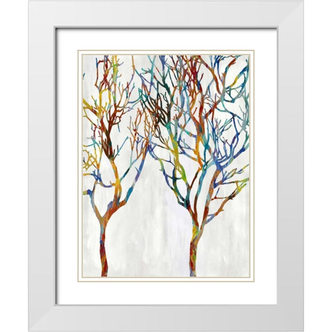 Branches II White Modern Wood Framed Art Print with Double Matting by Webster, Kyle
