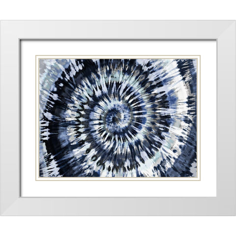 Tie Dye Indigo Blue White Modern Wood Framed Art Print with Double Matting by Kearns, Molly