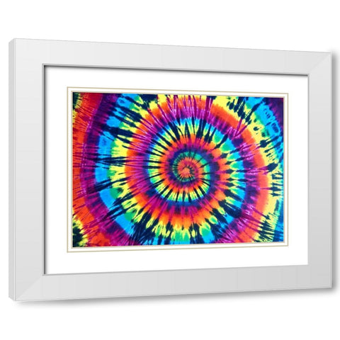Tie Dye Rainbow White Modern Wood Framed Art Print with Double Matting by Kearns, Molly
