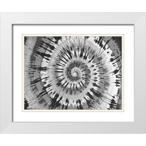 Tie Dye Black and White White Modern Wood Framed Art Print with Double Matting by Kearns, Molly